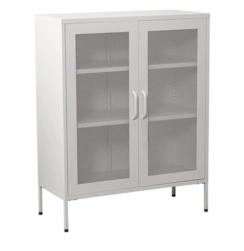 دولاب معدن أبيض متعدد الاستخدامات بدرف شبك – قوة ت...