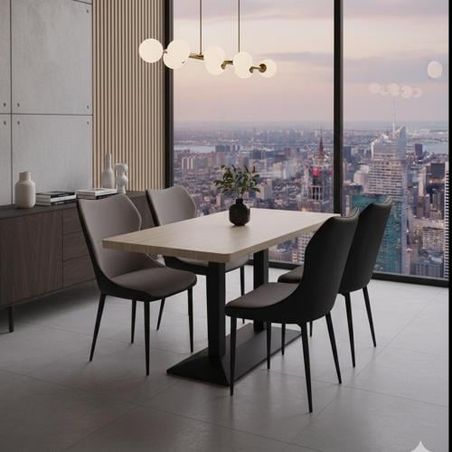 طقم طاولة طعام 1+4 سطح خشب