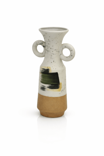 فازة زهور سيراميك بتصميم أنيق بارتفاع 34 سم وعرض 1...