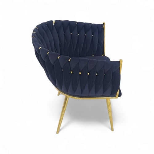 كرسي فخم قماش قطيفة لون اسود من كونسنت