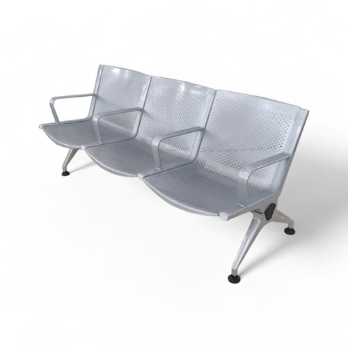 كراسي إنتظار ثلاثية حديد لون رصاصي