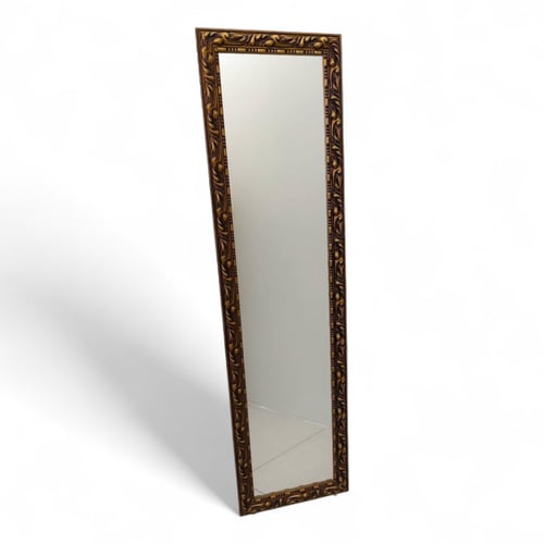 مرآة مدخل بإطار خشبي أنيق متوفرة بلون ذهبي و أبيض