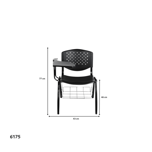 كرسي دراسة بلاستيكي مسند يد جانبي