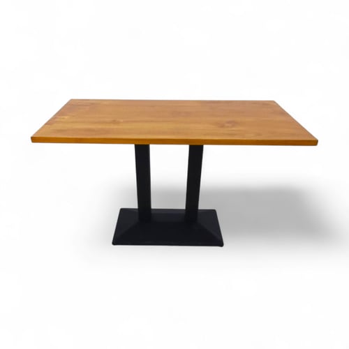 طاولة مطاعم مستطيل لون خشبي سطح خشب طبيعي قاعدة حد...