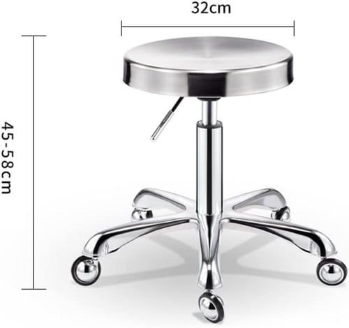 كرسي معمل استيل متحرك