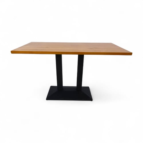 طاولة مطاعم مستطيل لون خشبي سطح خشب طبيعي قاعدة حد...