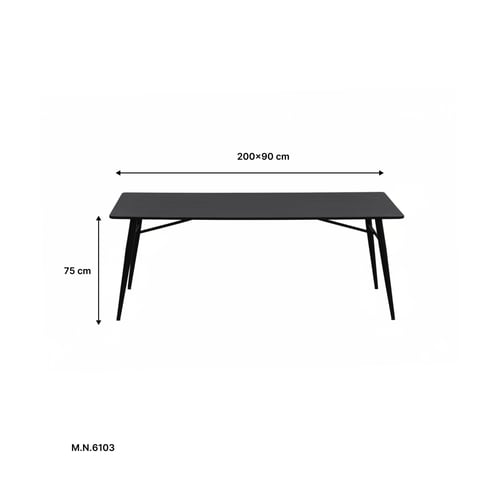 طقم طاولة طعام ستة اشخاص سطح خشب وكراسي جلد فاخر