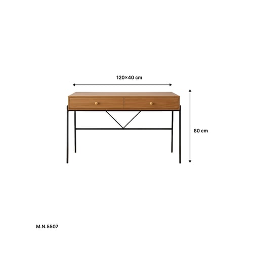 كنسول خشبي بقاعدة حديد ودرجين – تصميم أنيق ووظيفة...
