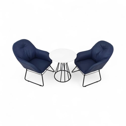 طقم جلسة كونسنت – كرسيين بطابع جلدي مع طاولة أنيقة