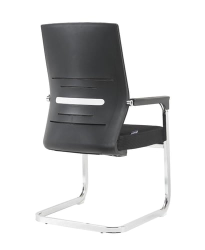 كرسي مكتب ثابت ظهر شبك ب جلسة قماش لون اسود