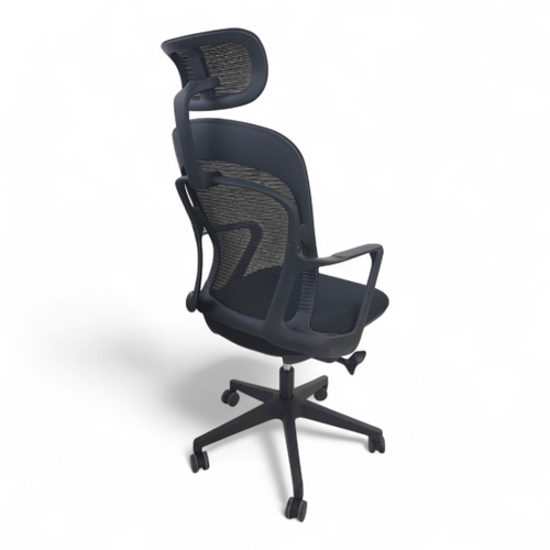 كرسي مكتب دوار ظهر شبك جلسه قماش لون اسود