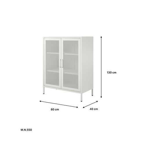 دولاب معدن أبيض متعدد الاستخدامات بدرف شبك – قوة ت...