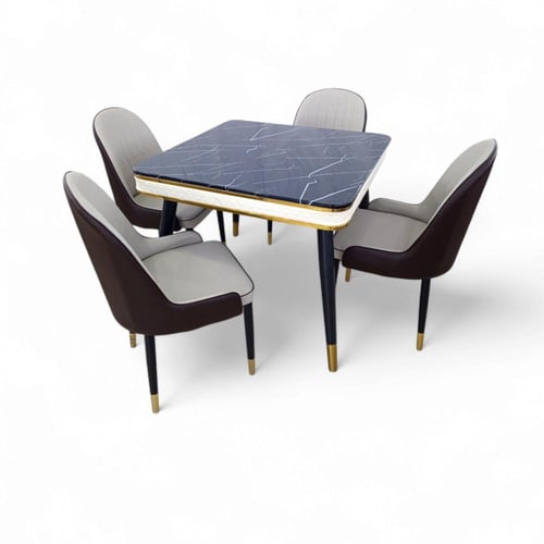 طاولة طعام 1+4 سطح رخام