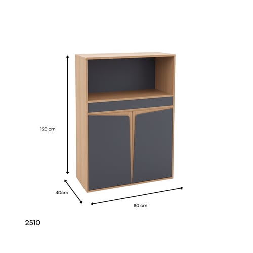 دولاب ملفات بتصميم عصري حديث (لون خشبي على رصاصي -...