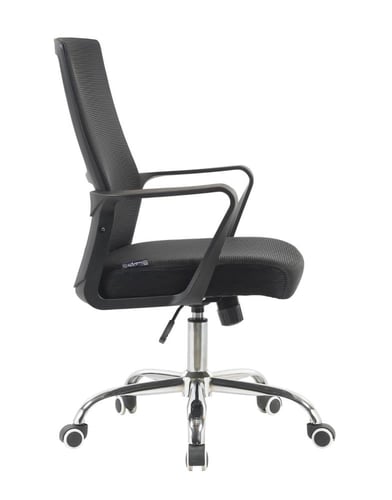 كرسي مكتب دوار ظهر شبك جلسه قماش لون اسود