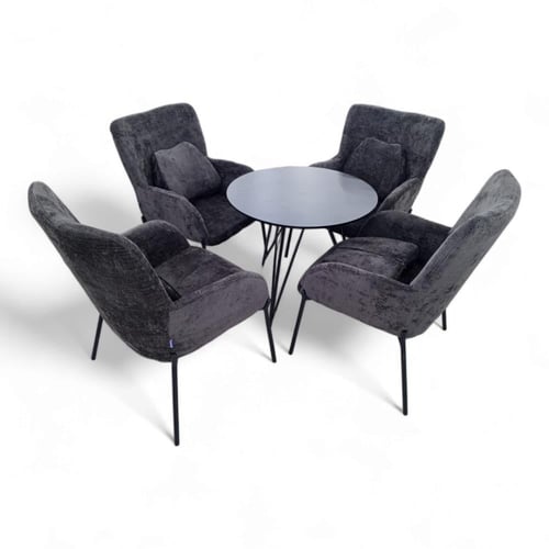 طقم جلسات قماش على معدن فاخرة لاربعة اشخاص