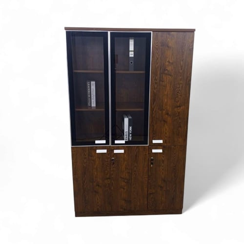 دولاب ملفات واسع بادراج لون بني خشب MDF