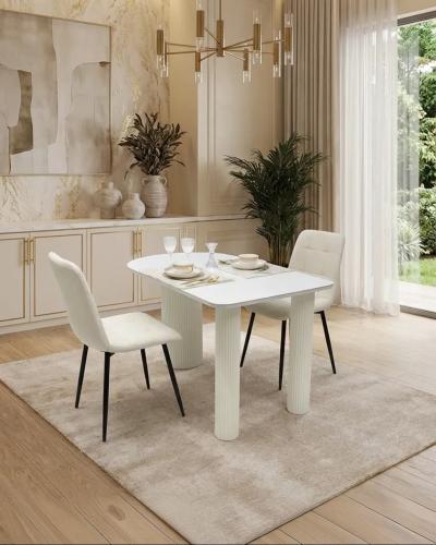 طقم جلسة طعام 1+2 قماش قاعدة معدن سعر منافس