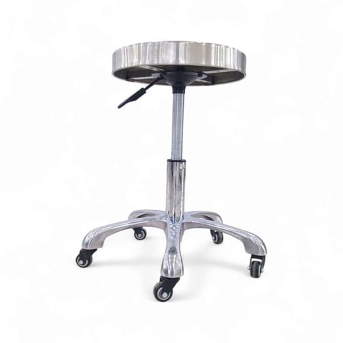 كرسي معمل استيل متحرك