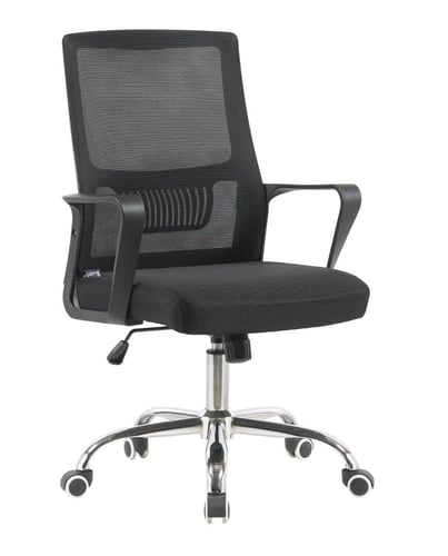 كرسي مكتب دوار ظهر شبك جلسه قماش لون اسود