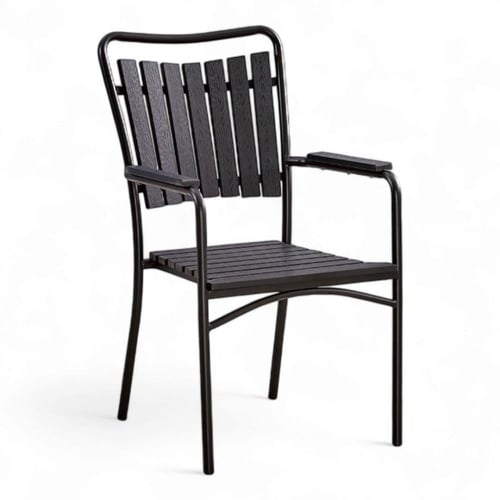 كرسي خشب مع معدن