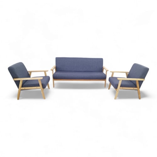 طقم جلسة قماش على خشب