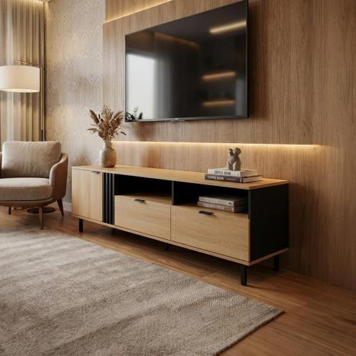 طاولة بلازما أنيقة بلون بيج مع أدراج عملية بتصميم...