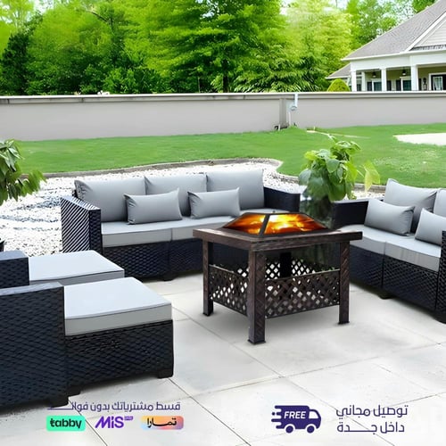 طقم كنب للحدائق 4 أشخاص مع طاولة جلسة أحواش