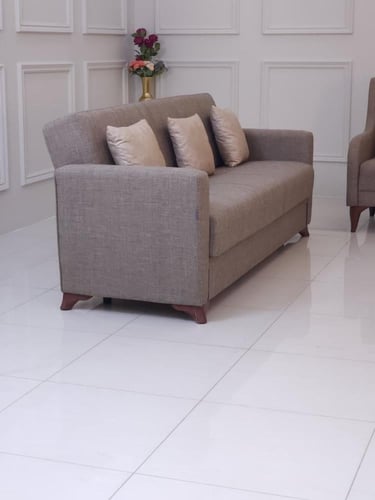 كنب سرير تركي قماش بيج – 8 أشخاص