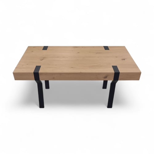 طاولة خدمة خشبية عصرية بقاعدة حديد