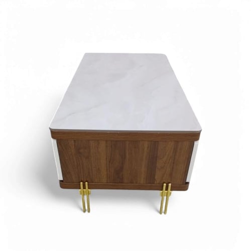 طاولة بلازما - بسطح بورسلان وخشب MDF - لون بني على...