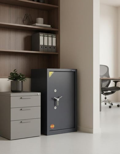 خزانة مقاومة للحريق وزن 110ك لحفظ الأموال والمجوهر...