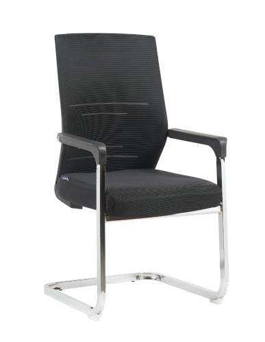 كرسي مكتب ثابت ظهر شبك ب جلسة قماش لون اسود