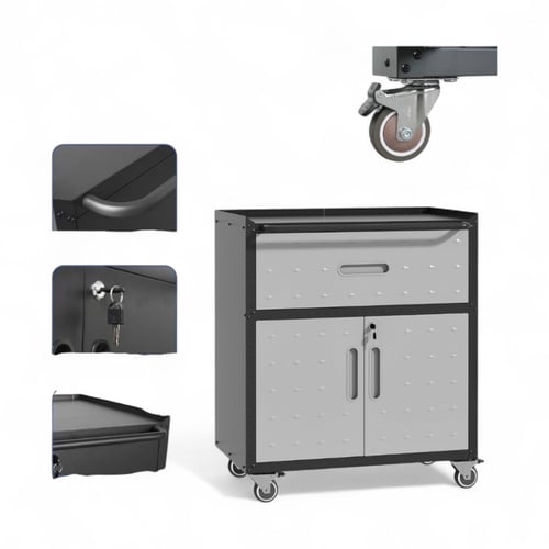 عربة حفظ أدوات متحركة متعددة الاستخدامات – حديد بل...