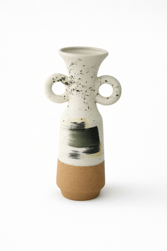 فازة زهور سيراميك بتصميم أنيق بارتفاع 34 سم وعرض 1...