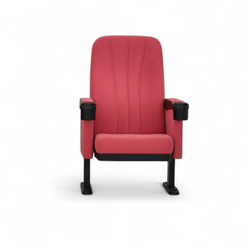 كرسي قاعات مفرد قابل للطي بقاعدة حديد وتكاية فيبر...