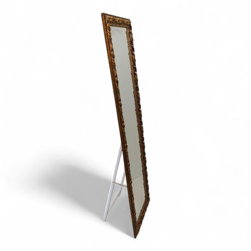 مرآة مدخل بإطار خشبي أنيق متوفرة بلون ذهبي و أبيض