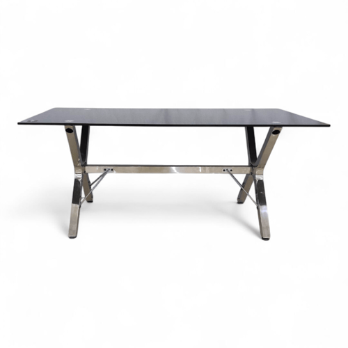 طاولة اجتماعات فاخرة بسطح قزاز وقاعدة حديد – من كو...