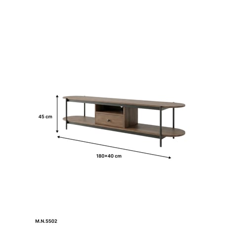 طاولة بلازما خشبية بلون بني بتصميم فاخر