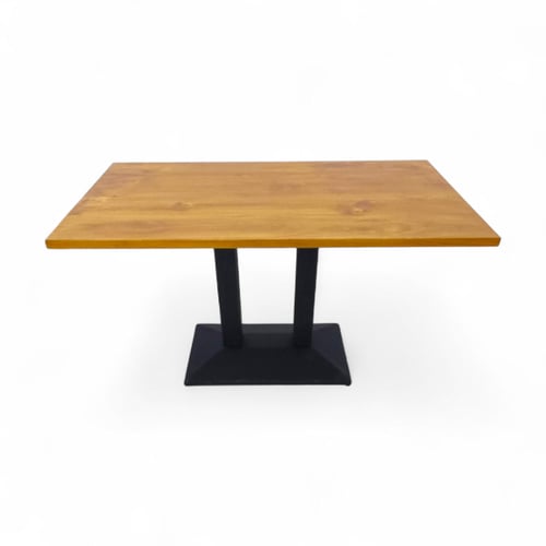 طاولة مطاعم مستطيل لون خشبي سطح خشب طبيعي قاعدة حد...