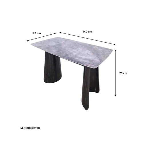 طقم طاولة طعام 1+4 سطح رخام بعروق زرقه