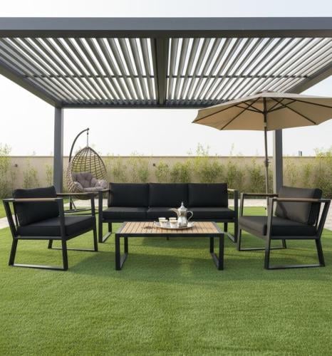 طقم جلسة خارجية فاخرة لـ 5 أشخاص – تصميم يجمع القو...