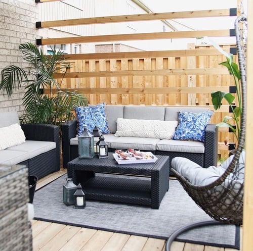 طقم كنب للحدائق 4 أشخاص مع طاولة جلسة أحواش