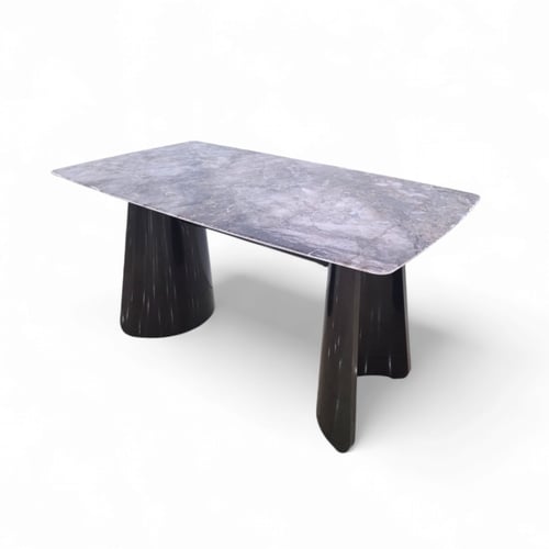 طقم طاولة طعام 1+4 سطح رخام بعروق زرقه