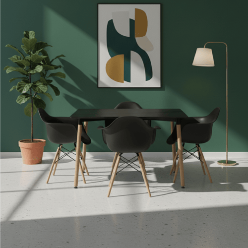 طقم جلسة طاولة واربعة كراسي مريحة