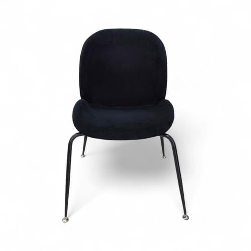 كرسي قماش قطيفة قاعدة حديد