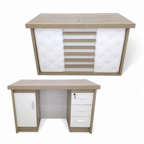 طاولة مكتب مميزة بأدراج جانبية خشب MDF لون كموني