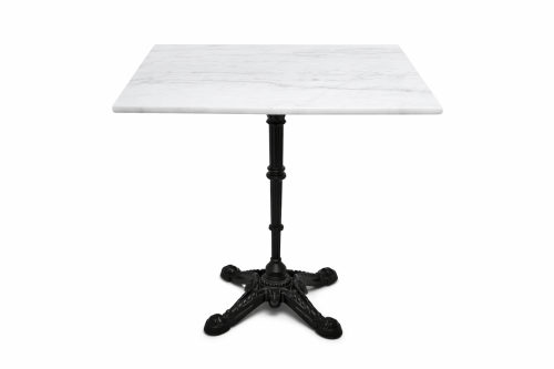 طاولة طعام رخام مربعة بلون أبيض