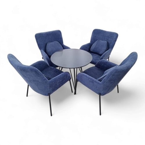 طقم جلسات قماش على معدن فاخرة لاربعة اشخاص