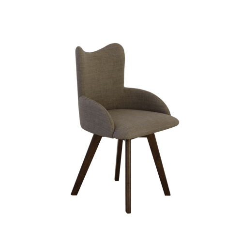 كرسي قماش على خشب رمادي